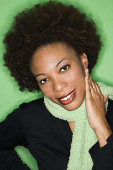 Portrait of pretty smiling woman with afro.