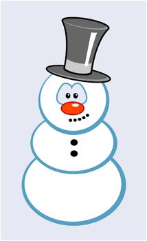 snowman with comic face