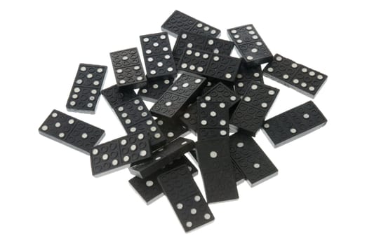 Dominoes close up isolated on white background.