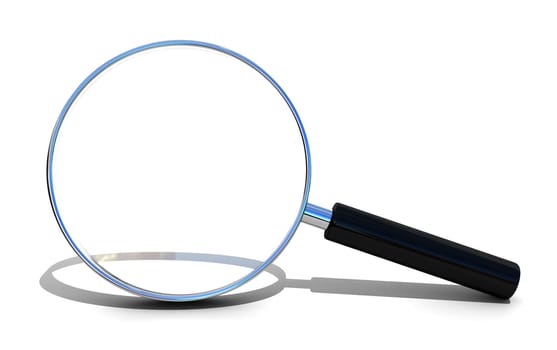 Magnifying glass isolated over white