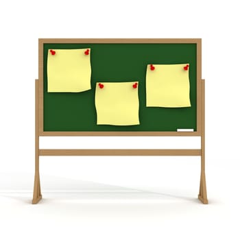 Blackboard on a white background. 3D image.