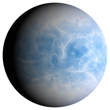 The icy planet, 3D rendering, isolated, fantasy.