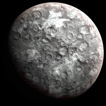 The stonet planet, 3D rendering, on black background, fantasy.