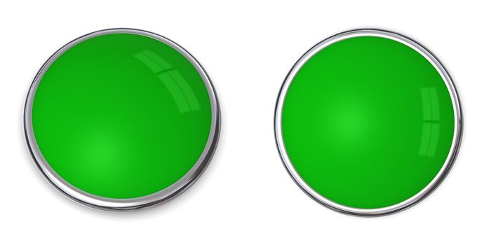3D button in solid light green, front and side angle