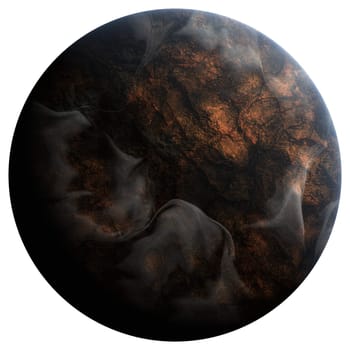 The volcanic planet, 3D rendering, isolated, fantasy.