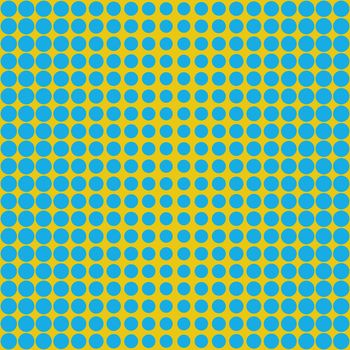 seamless texture of blue rounds on yellow giving optical effect