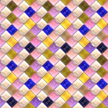 seamless 3d texture of glossy pastel colored tiles 