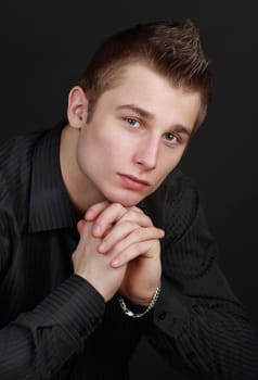 closeup portrait of a young caucasian man