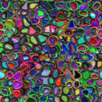 colorful and bright seamless texture of many shiny pebble stones