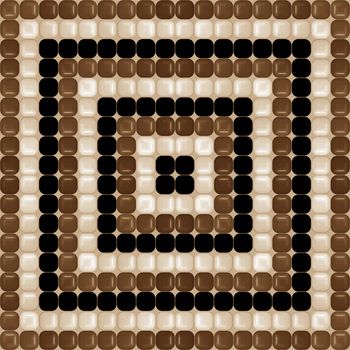 seamless texture of glossy brown, cream and black rounded squares