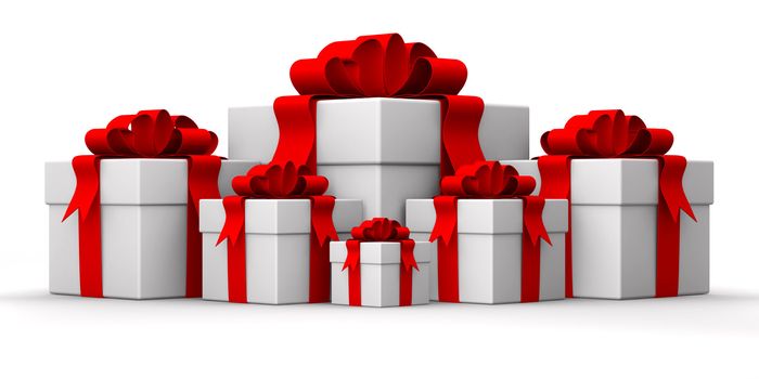 group white gift box. Isolated 3D image