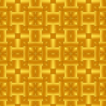 seamless texture of woven golden square shapes 
