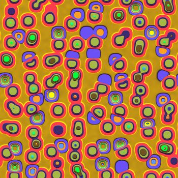 seamless 3d texture of plastic rounded shapes in retro colors