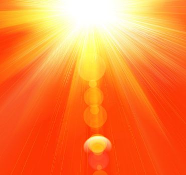 Hot summer rays of the sun
