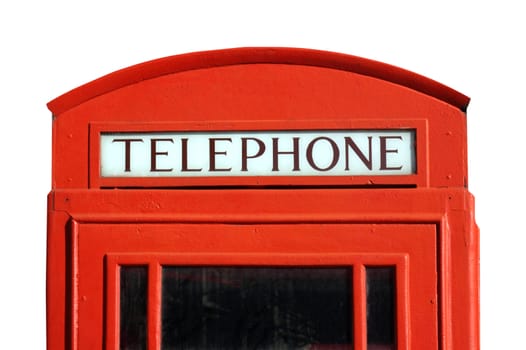 Traditional Red Telephone Box in London, UK