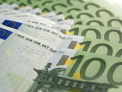 Detail of Euro banknotes money (european currency)