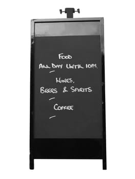 Restaurant or pub blackboard for food and drink menu list