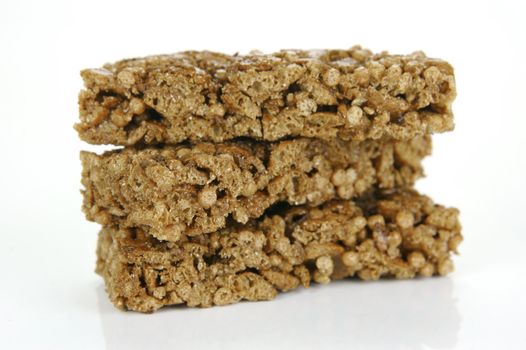 Chocolate energy bar isolated against a white background