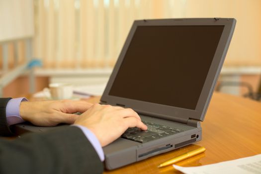 The business people planning on the laptop