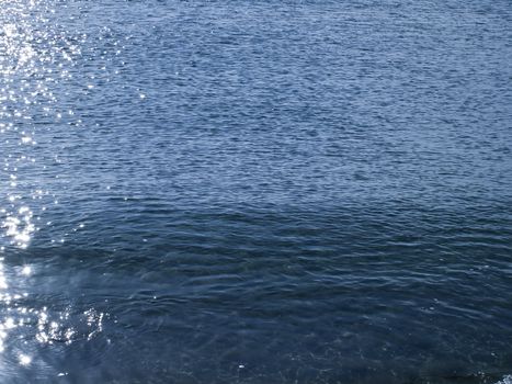 Detail and texture of slightly rippled ocean water in the Mediterranean