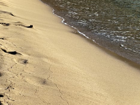 Detail from a typical beach on the Mediterranean island of Malta