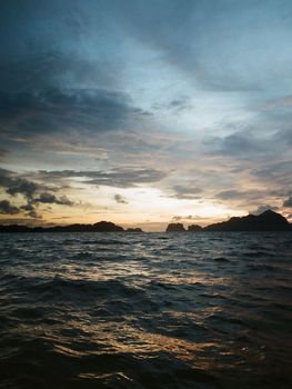 Dusk of a stormy day in Philippines, after a typhoon had left.