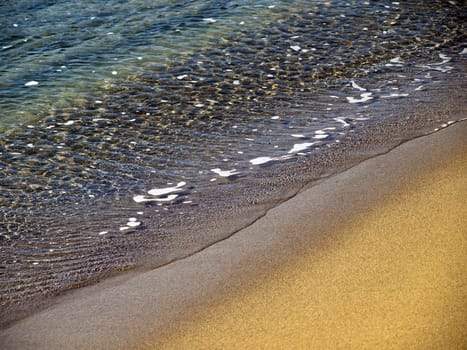 Detail from a typical beach on the Mediterranean island of Malta