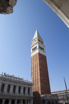 The Campanile tower in St. Marks square, Venice, Italy