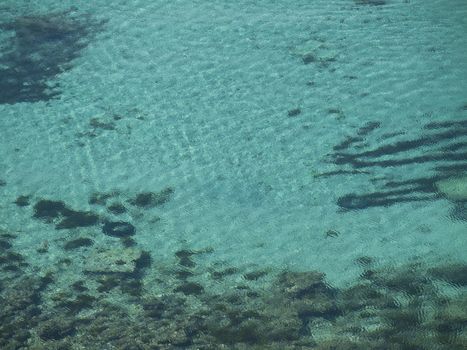 Detail and texture of slightly rippled ocean water in the Mediterranean