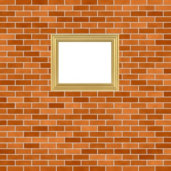Empty frame on brickwall