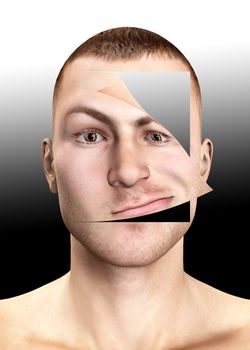 Image of a peeled human face.