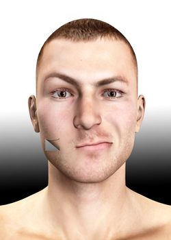 Image of a peeled human face.