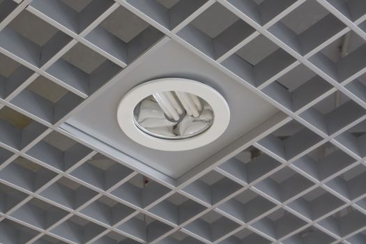 Decorative ceiling with the built in fixture and a power saving up lamp