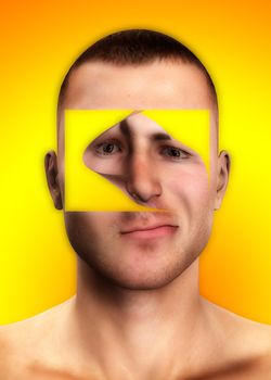 Image of a peeled human face.