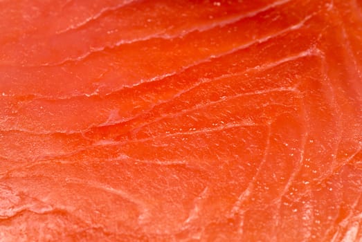 Closeup take of a smoked salmon rasher, food texture