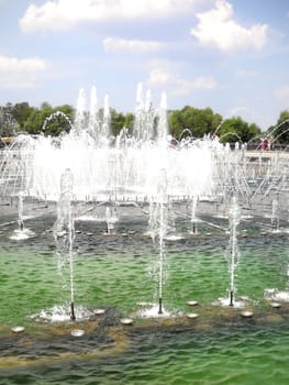 Fountain, water, reservoir, stream, moisture, walk, park, square, pressure, splashes, city, Moscow         