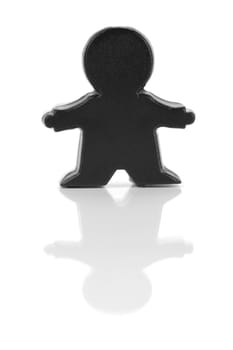 Miniature figurines isolated against a white background