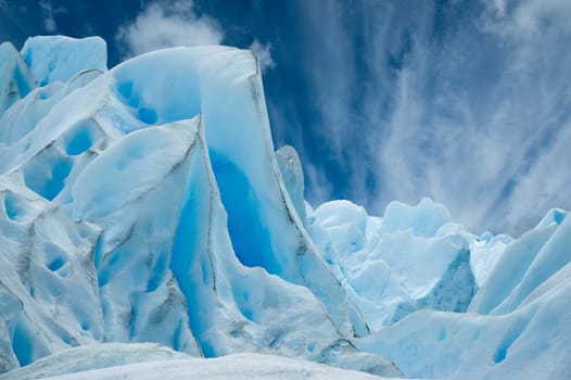 Ice forms on the surface of Perito Moreno Glacier, Patagonia, Argentina.