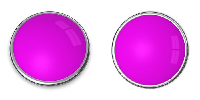 3D button in solid purple/violet, front and side angle