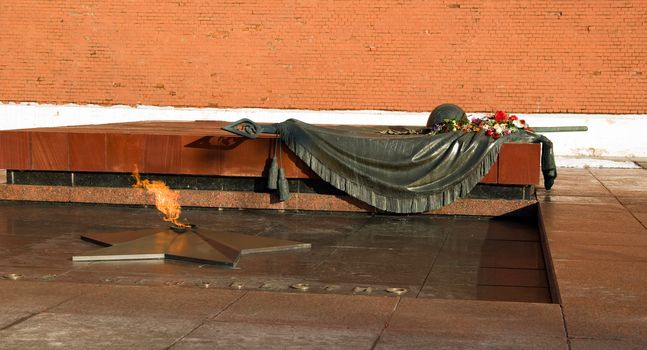 Tomb of the unknown soldier on red square in Moscow