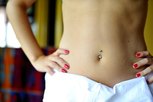 Lovely tummy of a woman