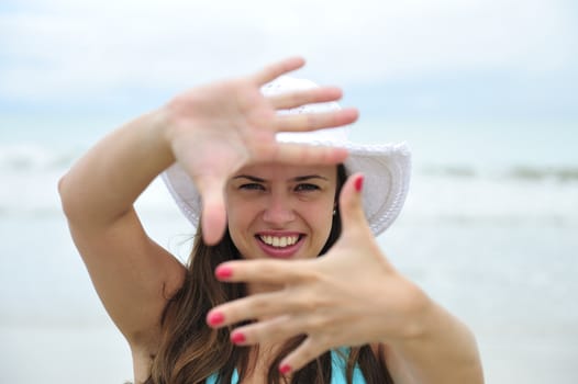 Pretty woman enjoying the beach in Brazil