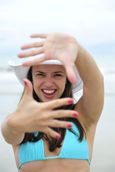 Pretty woman enjoying the beach in Brazil