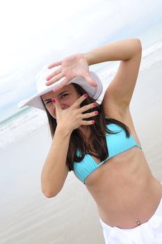 Pretty woman enjoying the beach in Brazil