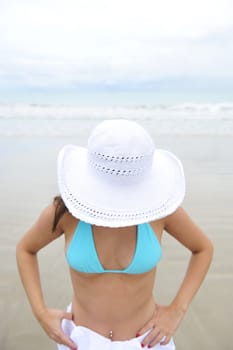 Pretty woman enjoying the beach in Brazil