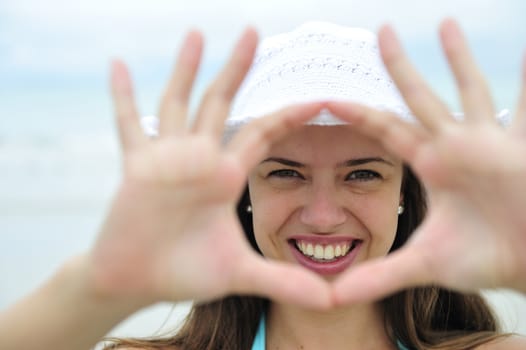 Pretty woman enjoying the beach in Brazil