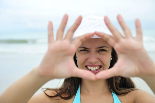 Pretty woman enjoying the beach in Brazil