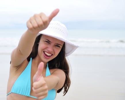 Pretty woman enjoying the beach in Brazil