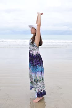 Pretty woman enjoying the beach in Brazil