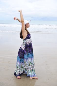 Pretty woman enjoying the beach in Brazil